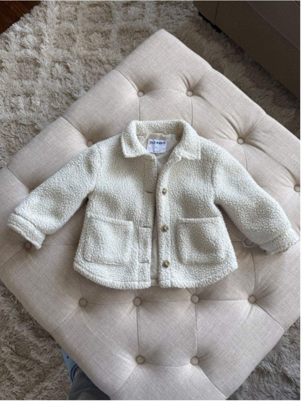 Girls Old Navy Cream Sherpa Jacket 3T